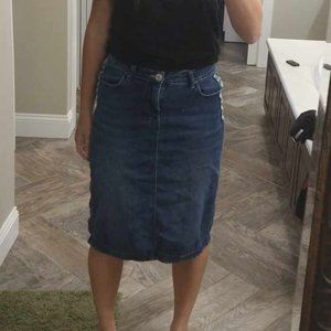 Jean skirt with decal on side